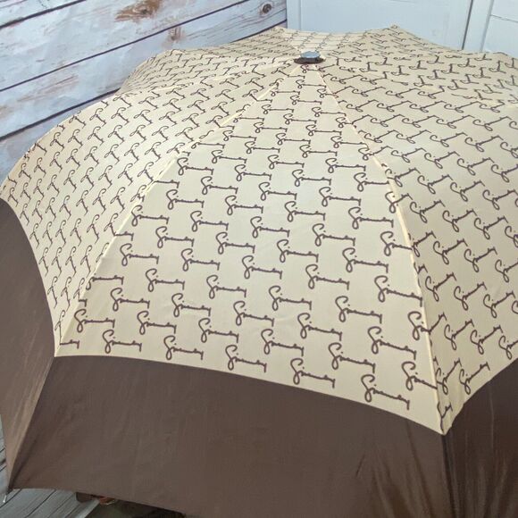 Givenchy Nylon Rain Umbrella Parasol Signature Brand Branding Paris New York VTG - Picture 3 of 14